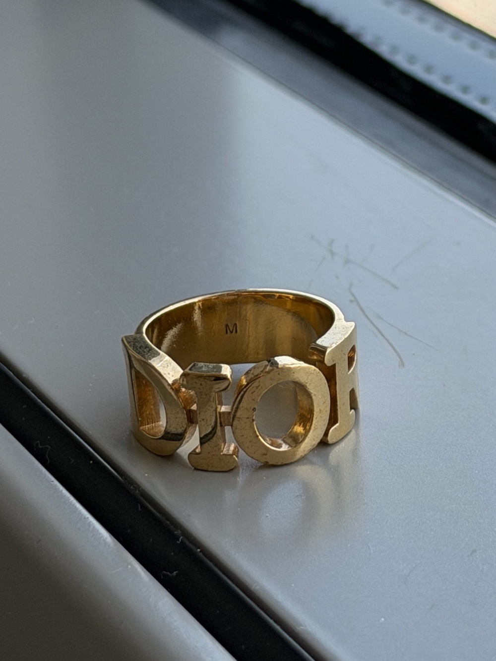 Dior Women's Gold Letter Band Ring